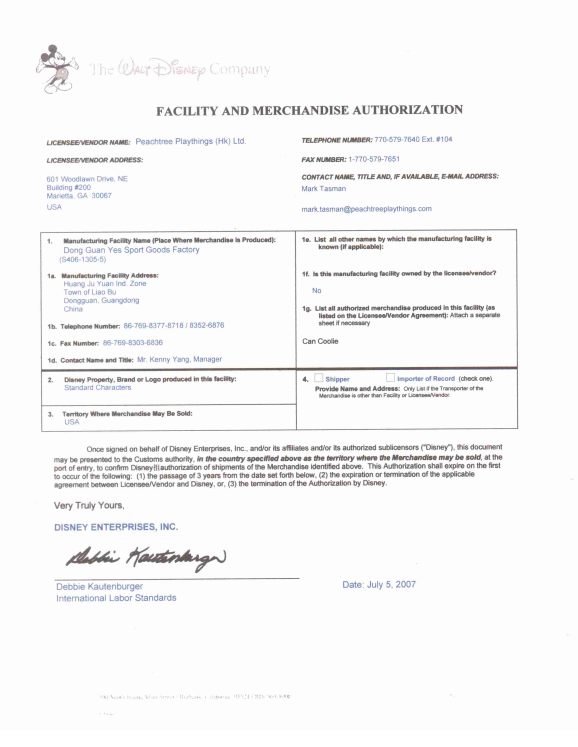 Letter of Authorization